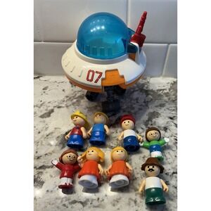 Vintage 1984 Fisher-Price Playmate Spaceship With Lot People